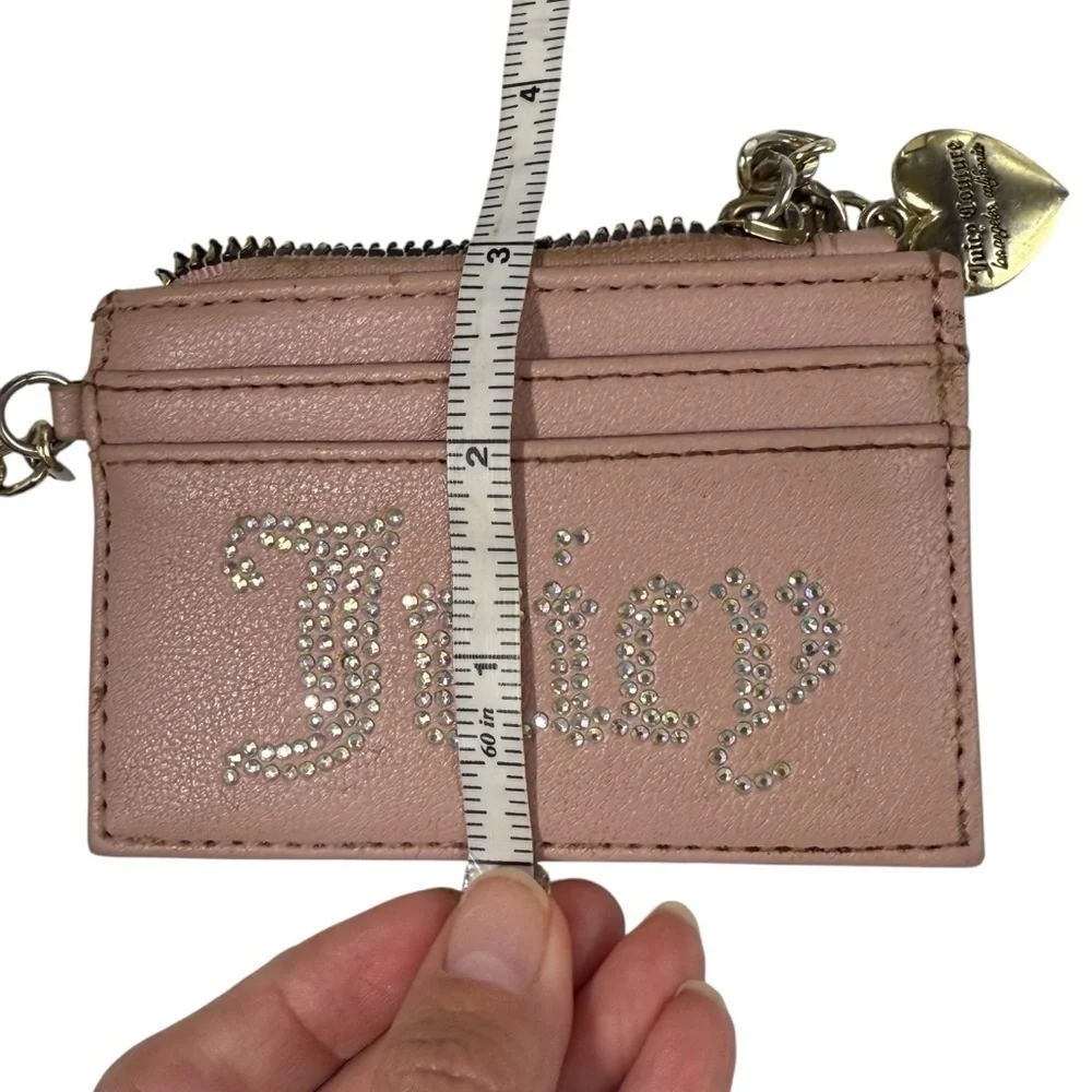 Juicy couture card holder keychain purse charm rhinestone